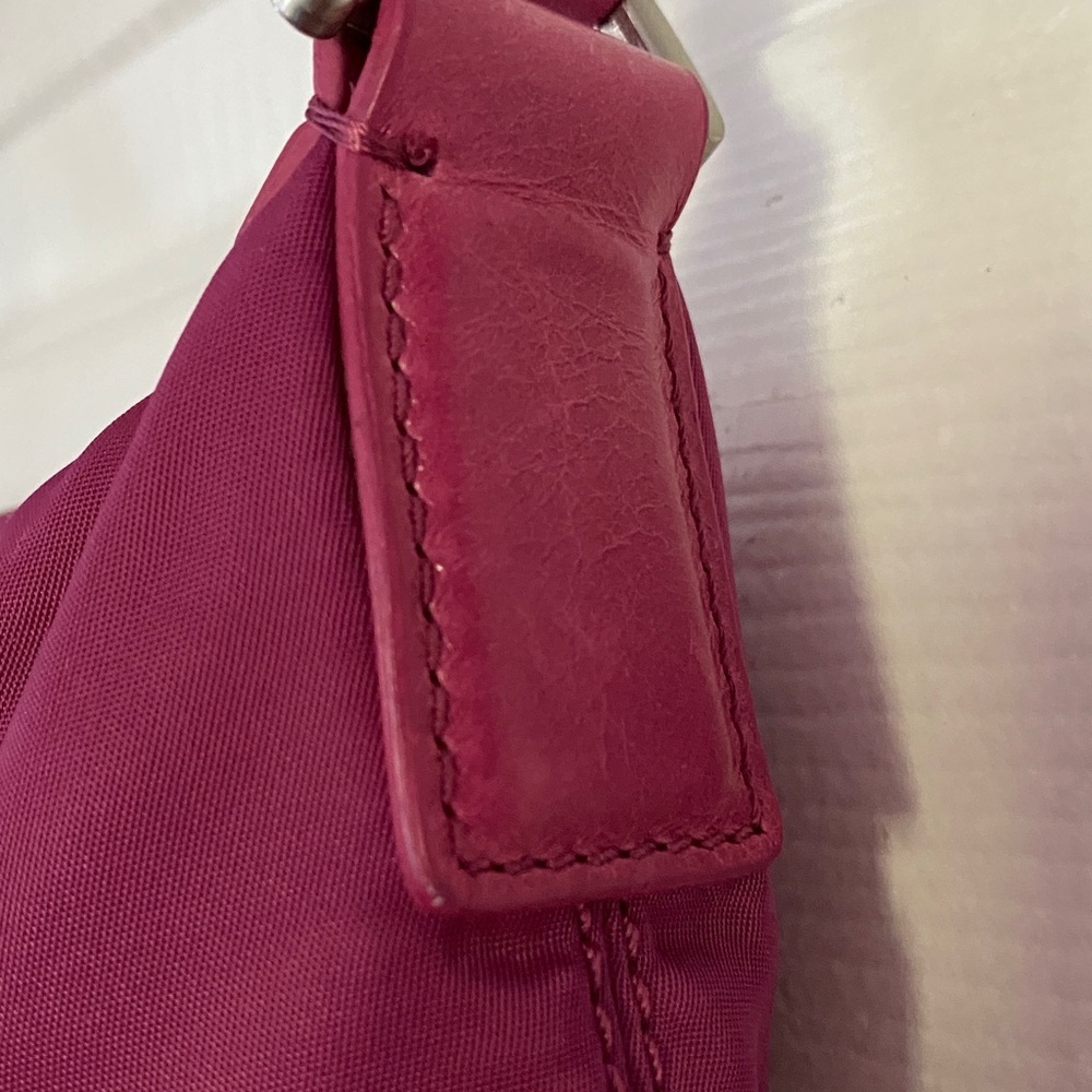 Francsesco Biasia Vintage Bag Grecia Shoulder Bag Nylon With Leather Trim Pink - Picture 6 of 14